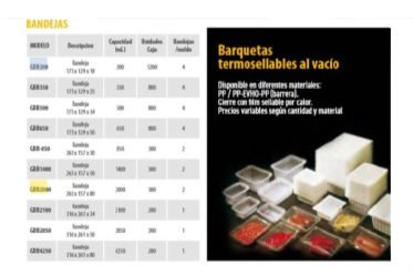 BARQUETA TERMOSELLABLE VAC-STAR