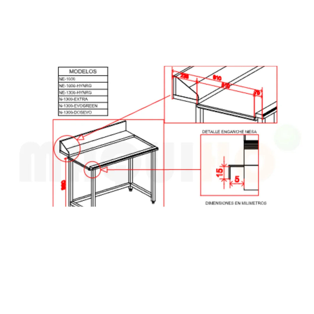 MESA PRELAVADO 1200 DX